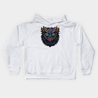 Luminous Neon Vector Owl Art Print Kids Hoodie